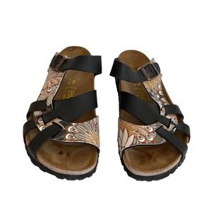 Birkenstock Papillio Pisa Strappy Sandals - EU Size 40 - Peacock Print
